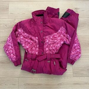 Tyrolia Vintage Pink Belted Ski Suit Size 10